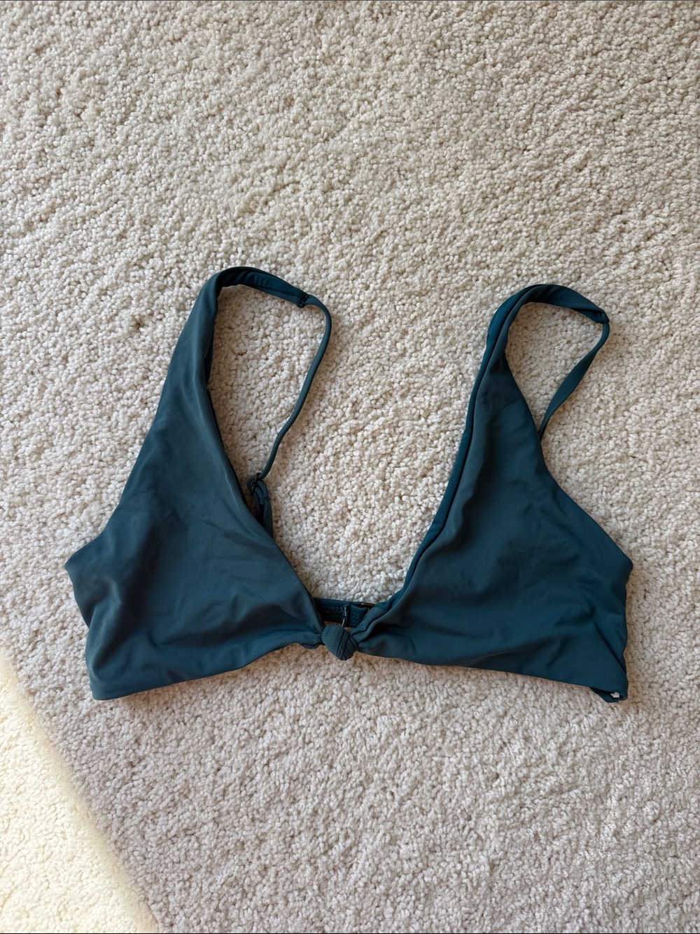 Garage Teal Knot-Front Women's Swim Top